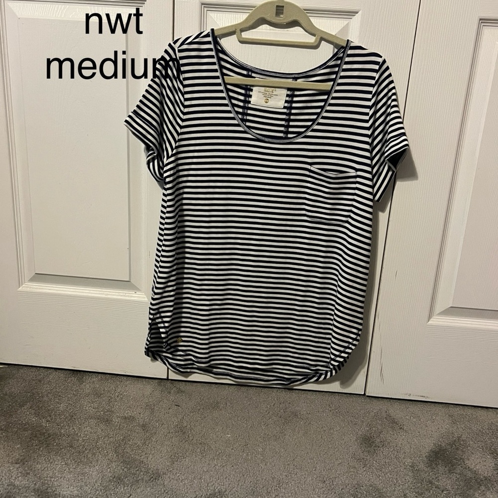Lilly Pulitzer Navy and White Striped Tee